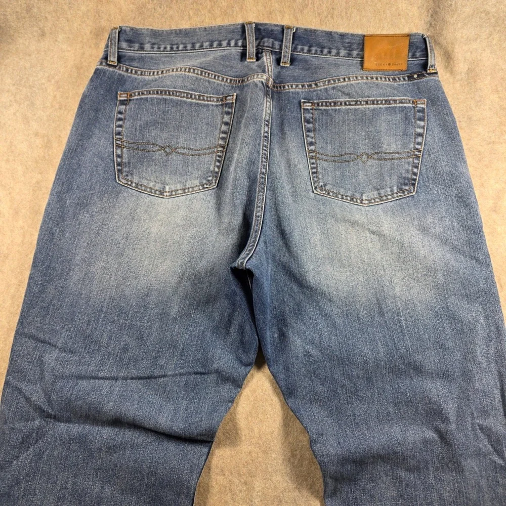 Lucky Brand 181 Relaxed Straight Jeans Mens 40x32 Medium Wash Blue Denim Pants